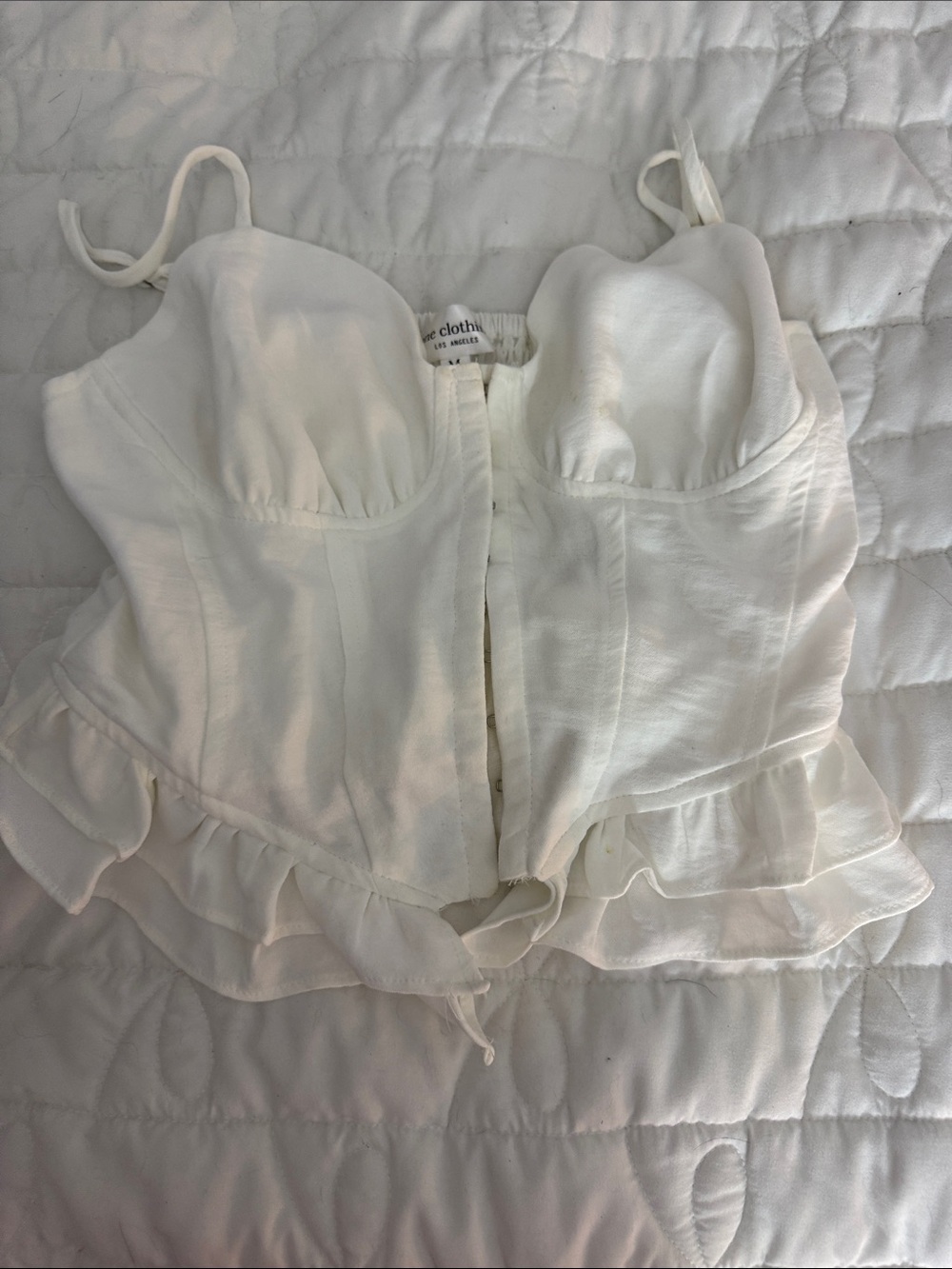 one clothing White Ruffle Bustier Camisole
